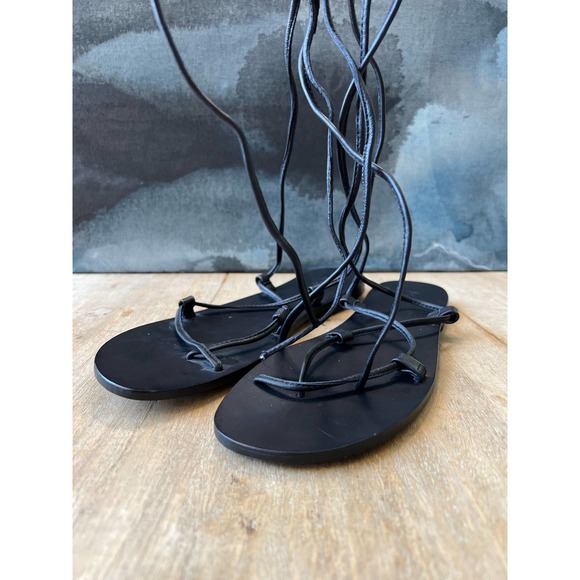 UO Urban Outfitters Black Boho Faux Leather Gladiator Sandals - Size 8 - NWOT - Picture 4 of 6